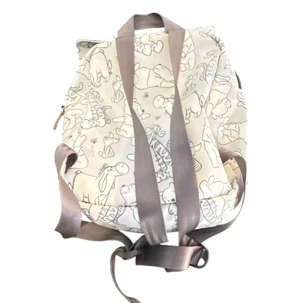 Petunia Pickle Bottom Disney Winnie the Pooh Backpack Sketch Grey Cream 11in